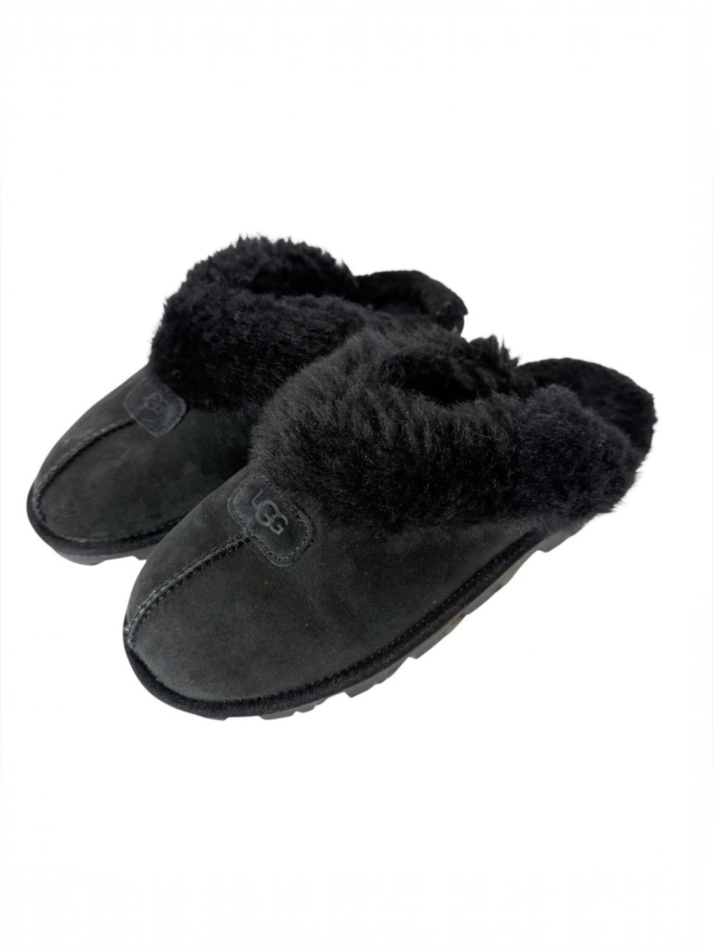 UGG Women's Coquette
Suede Black Fuzzy Sheepskin Fur Cozy
Slipper Size 8